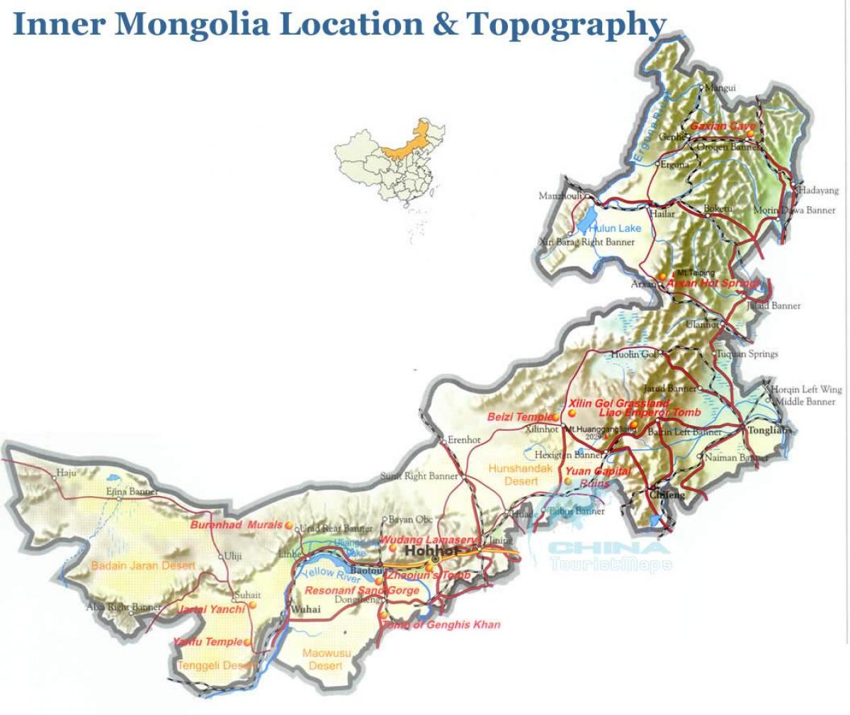 panlabas na Mongolia mapa