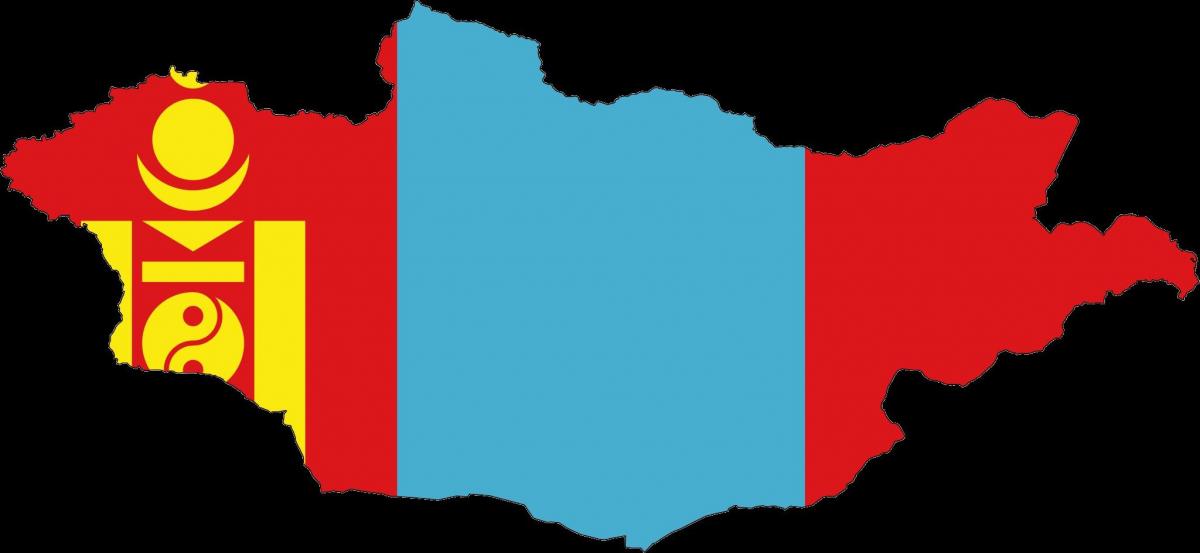 mapa ng Mongolia bandila