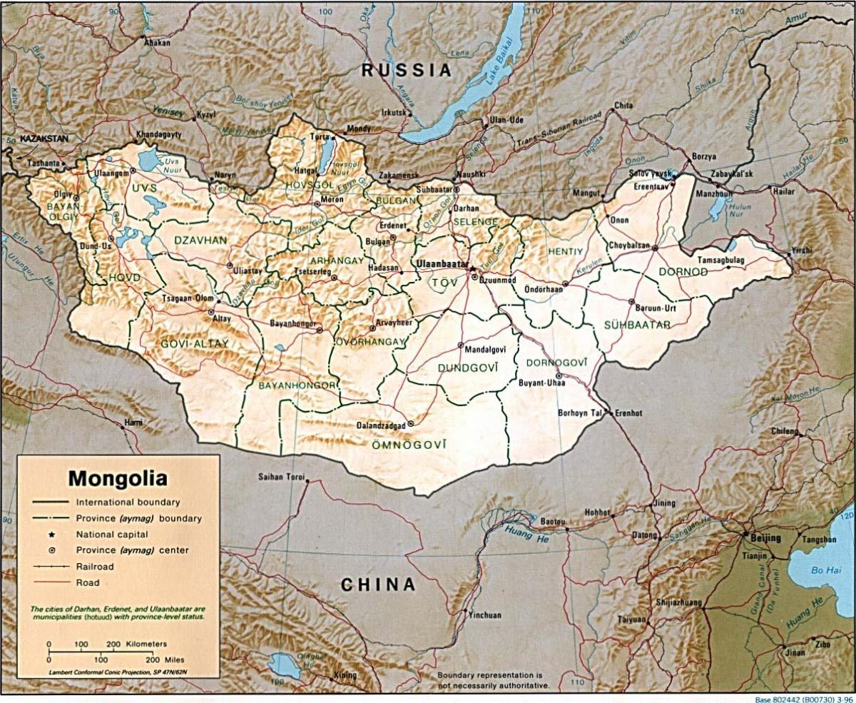 Mongolia heograpikal na mga mapa