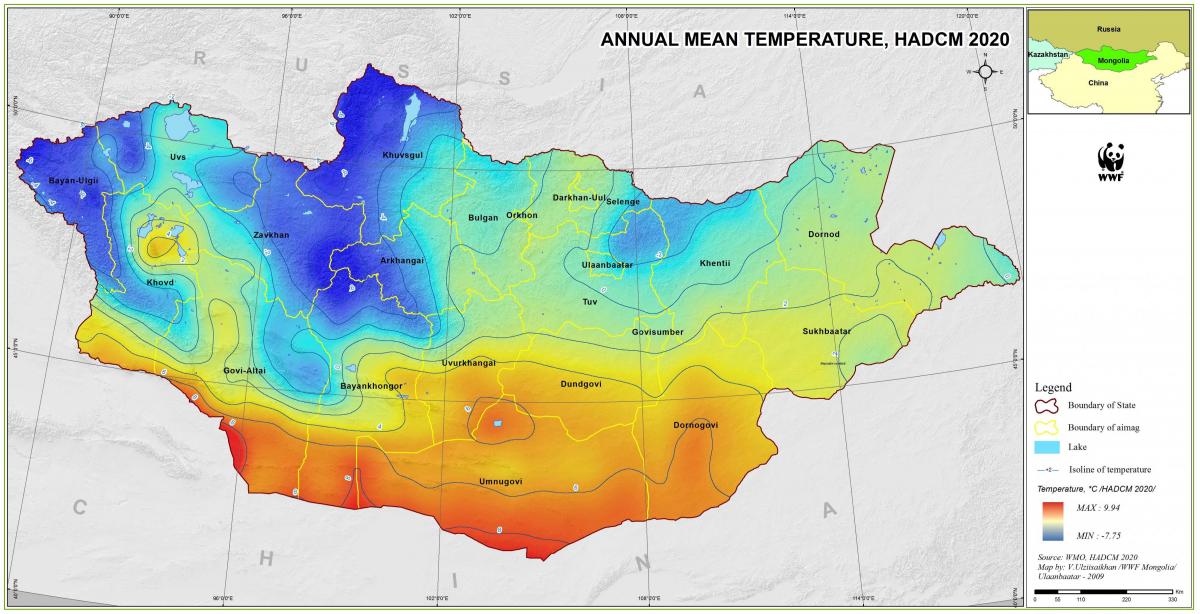 mapa ng klima sa Mongolia 