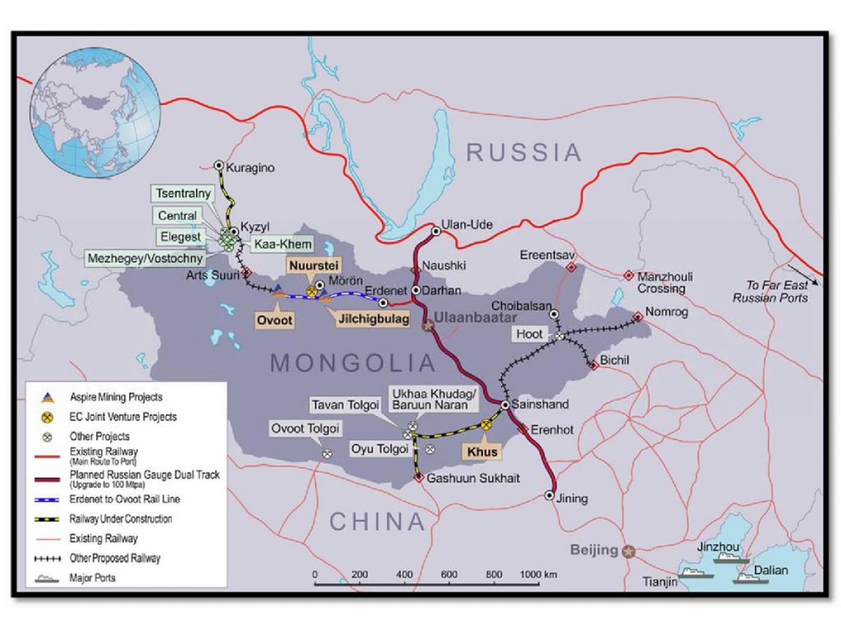 Mongolian tren mapa