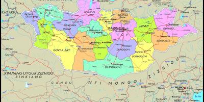 Pisikal na mapa ng Mongolia