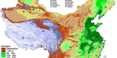 Mapa ng Mongolia elevation