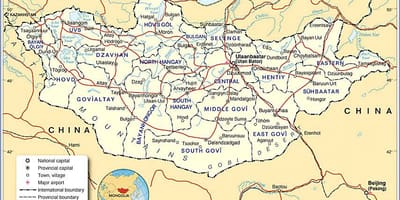 Mongolia turista mapa